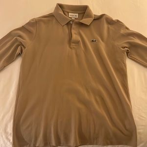 Lacoste Polo shirt in Beige tan. Size M